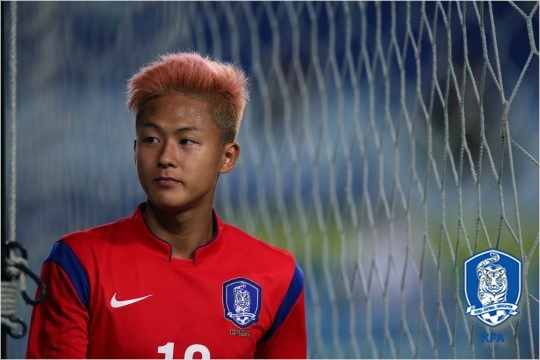 세계적인축구강국브라질의17세이하대표팀을이끄는카를로스아마데우감독은스페인프리메라리가FC바르셀로나의2군팀에서활약하는이승우가인상적인활약을선보였다고평가했다.(자료사진=대한축구협회)