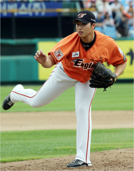 한화김민우가6일두산과홈경기에서역투하는모습.(대전=한화)