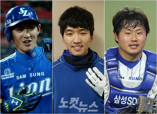 '삼성의미래들'올해맹활약을펼치며삼성의상승세를이끌고있는구자욱(왼쪽부터)-박해민-이지영.(자료사진=삼성,노컷뉴스)