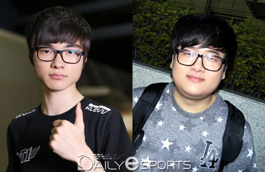 SK텔레콤 T1 '페이커' 이상혁과 H2k 게이밍 '류' 유상욱.