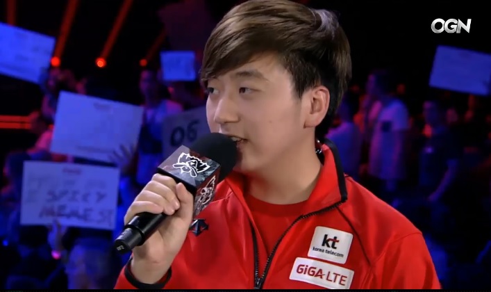 TSM과의 경기에서 승리한 뒤 인터뷰를 가진 고동빈(사진=OGN 생중계 캡처).