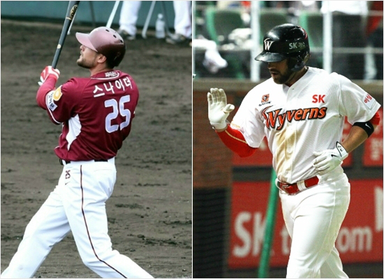 와일드카드결정전선발명단에서제외된넥센브래드스나이더(왼쪽)와5번타순으로전진배치된SK앤드류브라운.(사진=넥센히어로즈/SK와이번스제공)