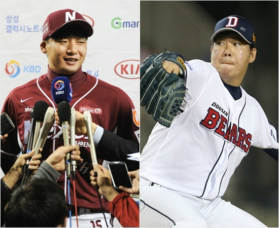 지난해포스트시즌에서맹활약을펼친넥센좌완오재영(왼쪽)과올해두산뒷문을책임진두산좌완이현승.(자료사진=넥센,두산)