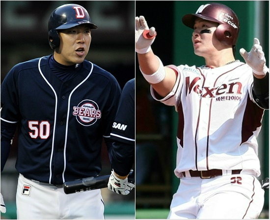 '저는남을테니형은가세요'10일부터준플레이오프에서격돌하는두산과넥센의4번타자김현수(왼쪽)와박병호.(자료사진=두산,넥센)