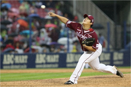 넥센조상우가10일두산과준플레이오프1차전에서역투하는모습.(자료사진=넥센)