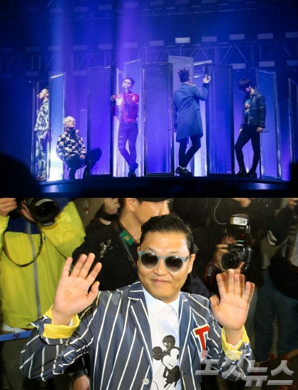 빅뱅(위),싸이(사진=YG엔터테인먼트/자료사진)