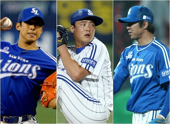 해외원정도박혐의로두산과한국시리즈명단에서빠진삼성윤성환-안지만-임창용.(자료사진=삼성)