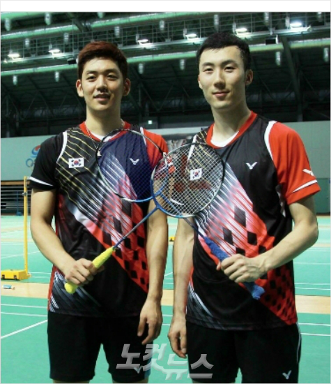 배드민턴남자복식세계랭킹1위이용대(왼쪽)-유연성.(자료사진=황진환기자)