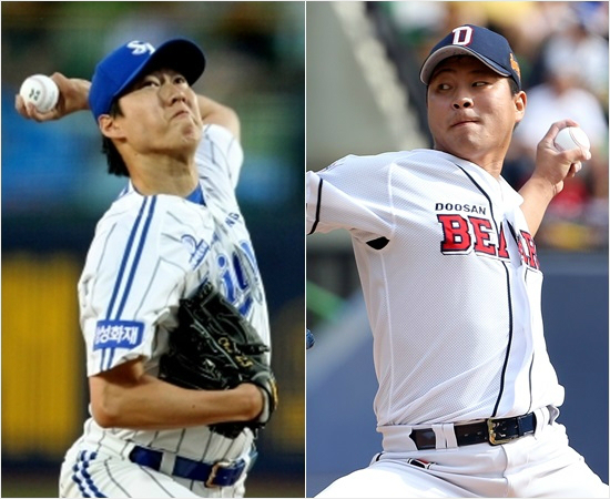 '전천후타이어는누구차지?'한국시리즈에서팀마운드의약점을메워야하는삼성차우찬(왼쪽)과두산이현호.(자료사진=삼성,두산)