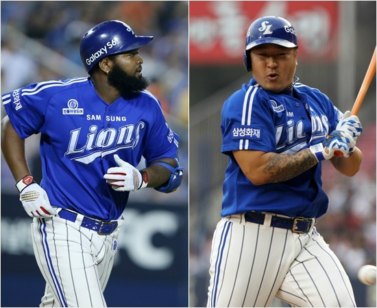 '음메기살아,음메기죽어'올해잠실에서강한면모를보인삼성우타자나바로(왼쪽)과고전을면하지못했던좌타자최형우.(자료사진=삼성라이온즈)