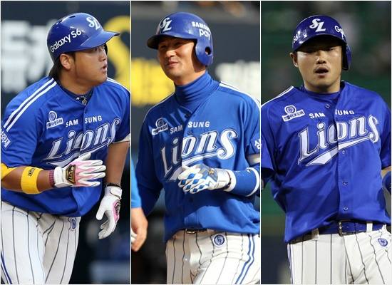 '잠실좋아'삼성우타자박석민(왼쪽부터)-김상수-이지영.(자료사진=삼성)