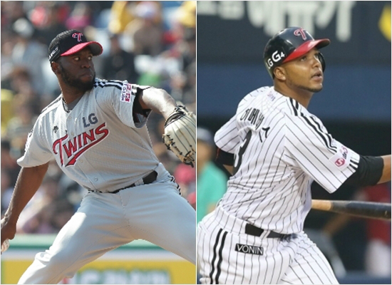 호르헤소사(왼쪽)와루이스히메네스.(사진=LG트윈스제공)