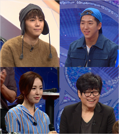 왼쪽부터시계방향으로FT아일랜드이홍기,비원에이포바로,가수간미연,작곡가유영석.(사진=MBC제공)