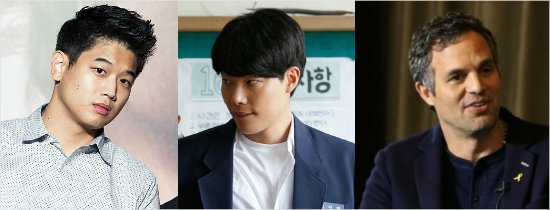 왼쪽부터배우이기홍,류준열,마크러팔로.(사진=네이버영화캡처,CJE&M제공,유튜브영상캡처)