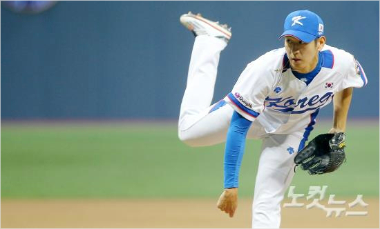 "대한민국의이름을걸고."이대은이일본과4강전선발로나선다.(박종민기자)