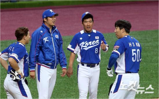 일본을꺾은한국이결승전을앞두고자율훈련을했다.(자료사진=윤성호기자)