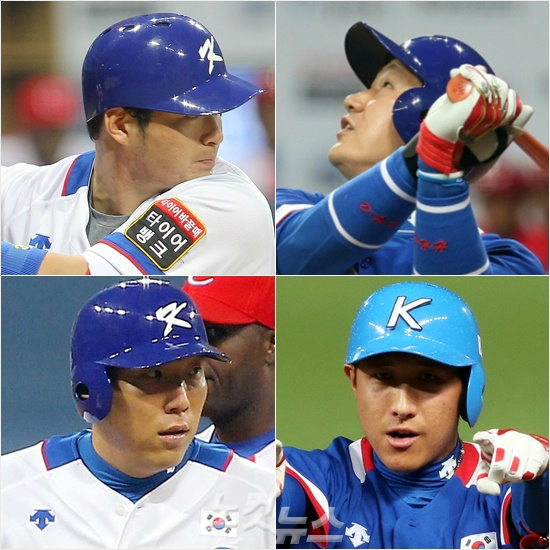 '엇갈린국대희비?'미국야후스포츠가망라한올해FA랭킹에서박병호(왼쪽위부터시계방향),이대호는30위권안에포함된가운데황재균,김현수의이름은빠져대조를이뤘다.(자료사진=박종민,윤성호,황진환기자)
