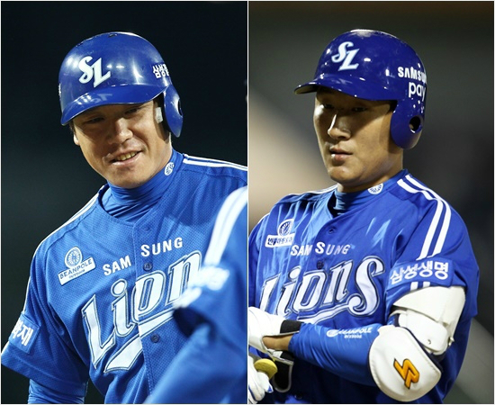 '우리도이제자리나는거야?'삼성내야수조동찬(왼쪽)과외야수배영섭.(자료사진=삼성)