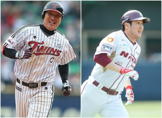 "2016년케이티타선은우리가이끕니다."2차드래프트와FA로케이티에합류한이진영(왼쪽)과유한준.(사진=LG트윈스/넥센히어로즈)