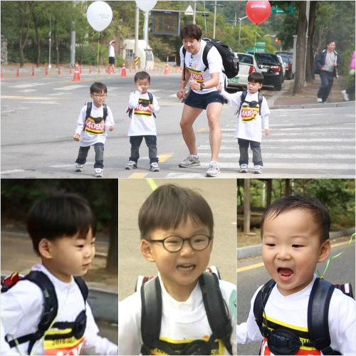 마라톤에 출전한 '삼둥이'…주저앉고·역주행