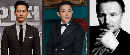 왼쪽부터배우이정재,이범수,리암니슨(사진=태원엔터테인먼트제공)