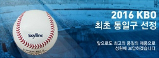 내년부터2년동안KBO리그단일구로선정된스카이라인의홈페이지.