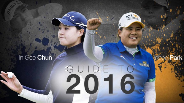 ▲전인지(왼쪽)의가세로올해LPGA투어에서는K골프의바람이더욱거세질전망이다.LPGA투어는최근2016년을전망하면서전인지와박인비를나란히묶어실었다.사진=LPGA투어홈페이지캡처