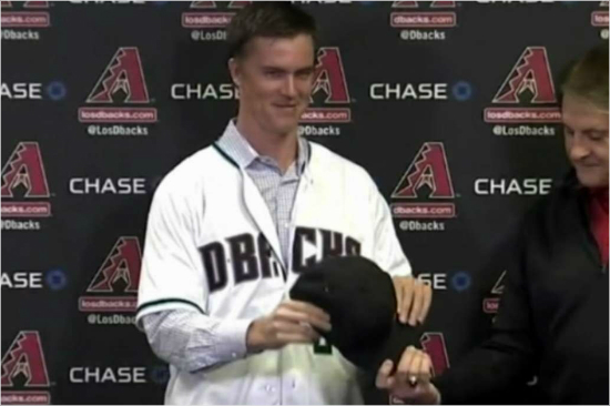 "왜2억달러를받는지보여드릴게요."애리조나다이아몬드백스와초대형계약을한잭그레인키.(홈페이지영상캡처)