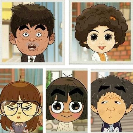 드라마'응답하라1988'캐리커쳐(이하사진=블로거얼개,http://935715.blog.me)