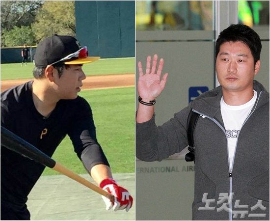 '정호,하이~!'오승환(오른쪽)의세인트루이스행이사실상확정되면서같은지구피츠버그강정호와맞대결에도관심이쏠리고있다.(자료사진=피츠버그,황진환기자)