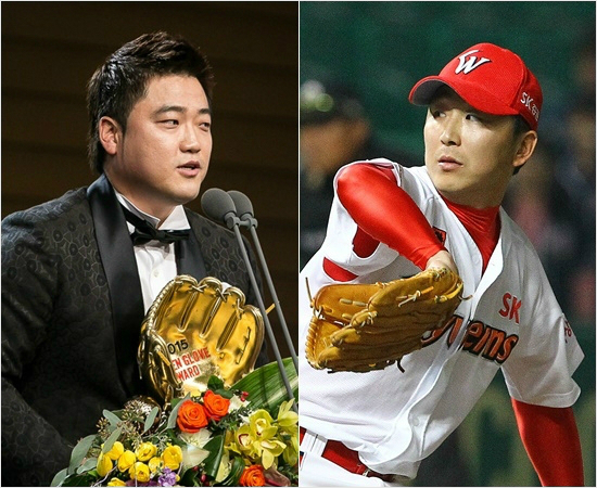 '2015년FA대박'역대최고액인4년최대96억원에NC로이적한박석민(왼쪽)과불펜투수최고액인4년84억원에한화로옮긴정우람.(자료사진=NC,SK)