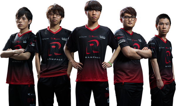 2016년 램페이지 소속으로 뛰는 선수들(사진=jp.lolesports.com 발췌).