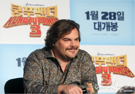 할리우드배우잭블랙이21일오전서울여의도콘래드호텔에서열린애니메이션영화'쿵푸팬더3'내한기자회견에참석하고있다.(사진=황진환기자)