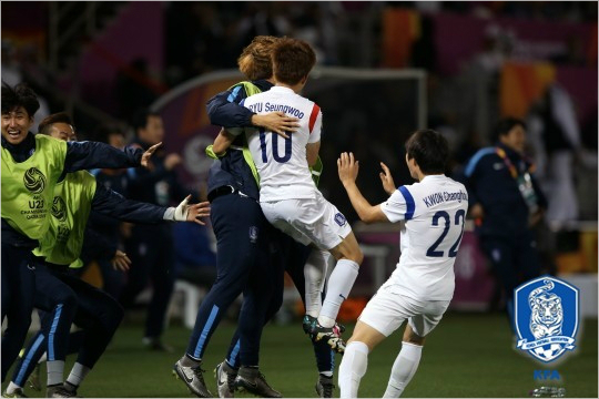 8회연속올림픽본선진출을달성한한국축구대표팀(사진제공/대한축구협회)