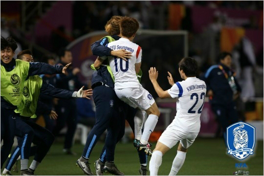 8회연속올림픽본선진출을달성한한국축구대표팀(사진제공/대한축구협회)