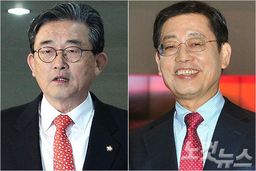 새누리당이한구의원(왼쪽)과김황식전국무총리(사진=자료사진)