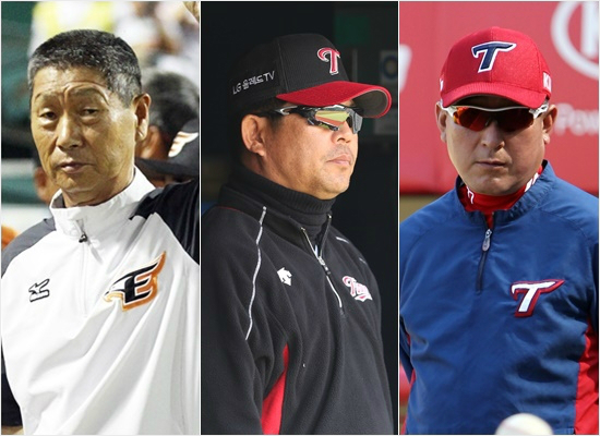 김성근한화(왼쪽부터),양상문LG,김기태KIA감독.(자료사진=각구단)