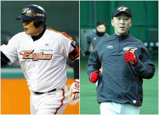 연복16억원을받는김태균과12억원을받는정우람.(사진=한화이글스제공)