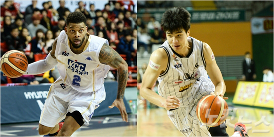 전주KCC안드레에밋과창원LG김종규(사진/KBL)