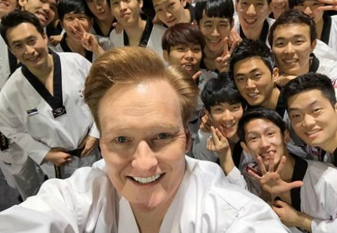 지난17일국기원을방문해태권도를배운코난오브라이언(사진=코난오브라이언페이스북캡쳐)