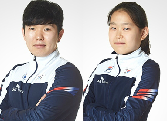 '제2의모태범,이상화'로주목받고있는한국스피드스케이팅단거리기대주김태윤(왼쪽)과김민선.(자료사진=대한빙상경기연맹)