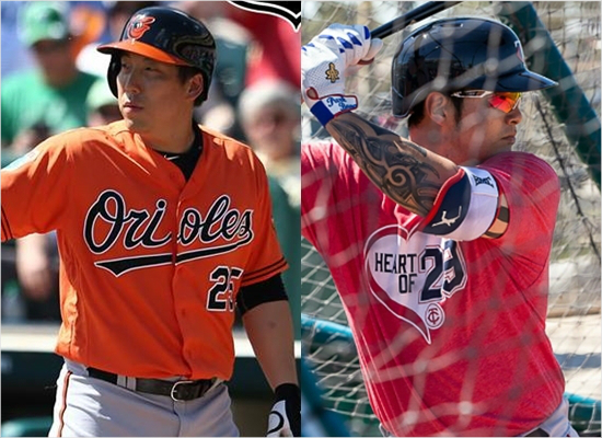 김현수(왼쪽)와박병호.(사진=볼티모어오리올스및미네소타트윈스페이스북)