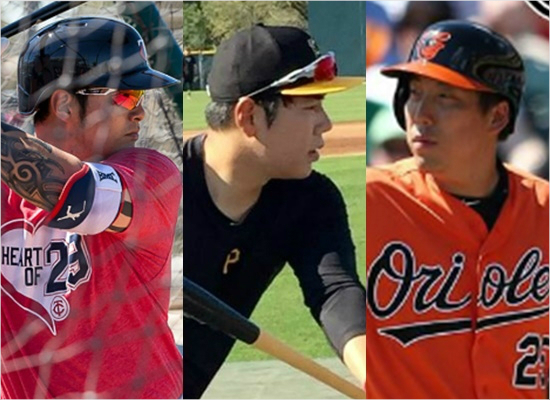 KBO리그출신메이저리거야수3인방미네소타박병호(왼쪽부터)-피츠버그강정호-볼티모어김현수.(자료사진=구단홈페이지)