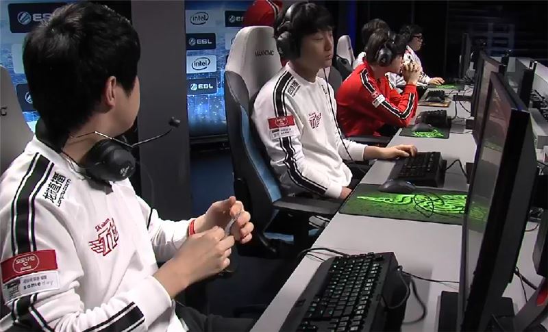 SK텔레콤 T1 선수들(사진=IEM 생중계 화면 캡처).