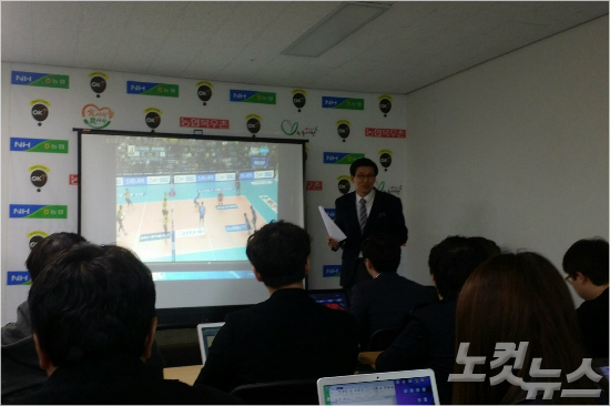 설명회를통해챔프3차전상황에대해설명하는김건태심판위원장.