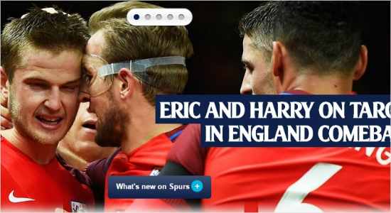 0-2에서추격골을넣은해리케인(가운데).(사진=토트넘핫스퍼홈페이지캡처)