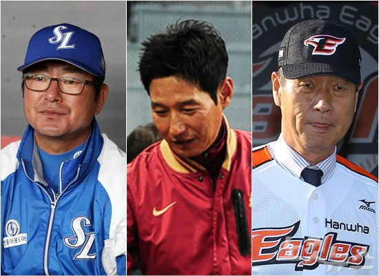 '자못긴장되네요'삼성류중일(왼쪽부터),넥센염경엽,한화김성근감독은이런저런이유들로1일펼쳐지는개막전을편치만은않은마음으로치러야하는상황이다.(자료사진=삼성,넥센,박종민기자)