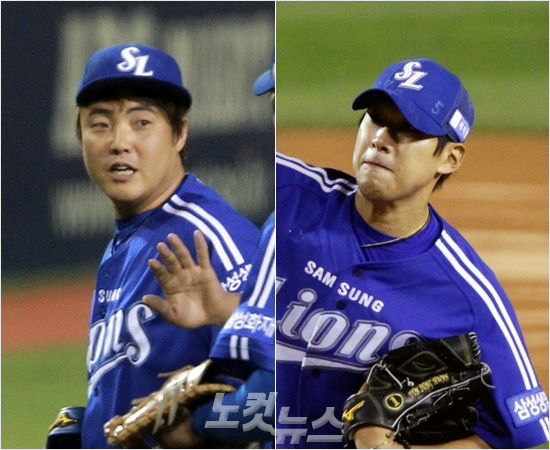 삼성안지만(사진왼쪽)과윤성환(자료사진/노컷뉴스)