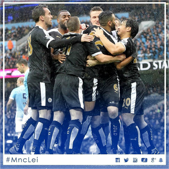 환호하는레스터시티선수들.(사진=레스터시티인스타그램)