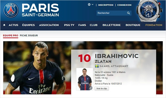 파리생제르맹의간판공격수즐라탄이브라히모비치는4시즌의맹활약을마치고오는6월을끝으로팀을떠난다.(자료사진=PSG공식홈페이지갈무리)